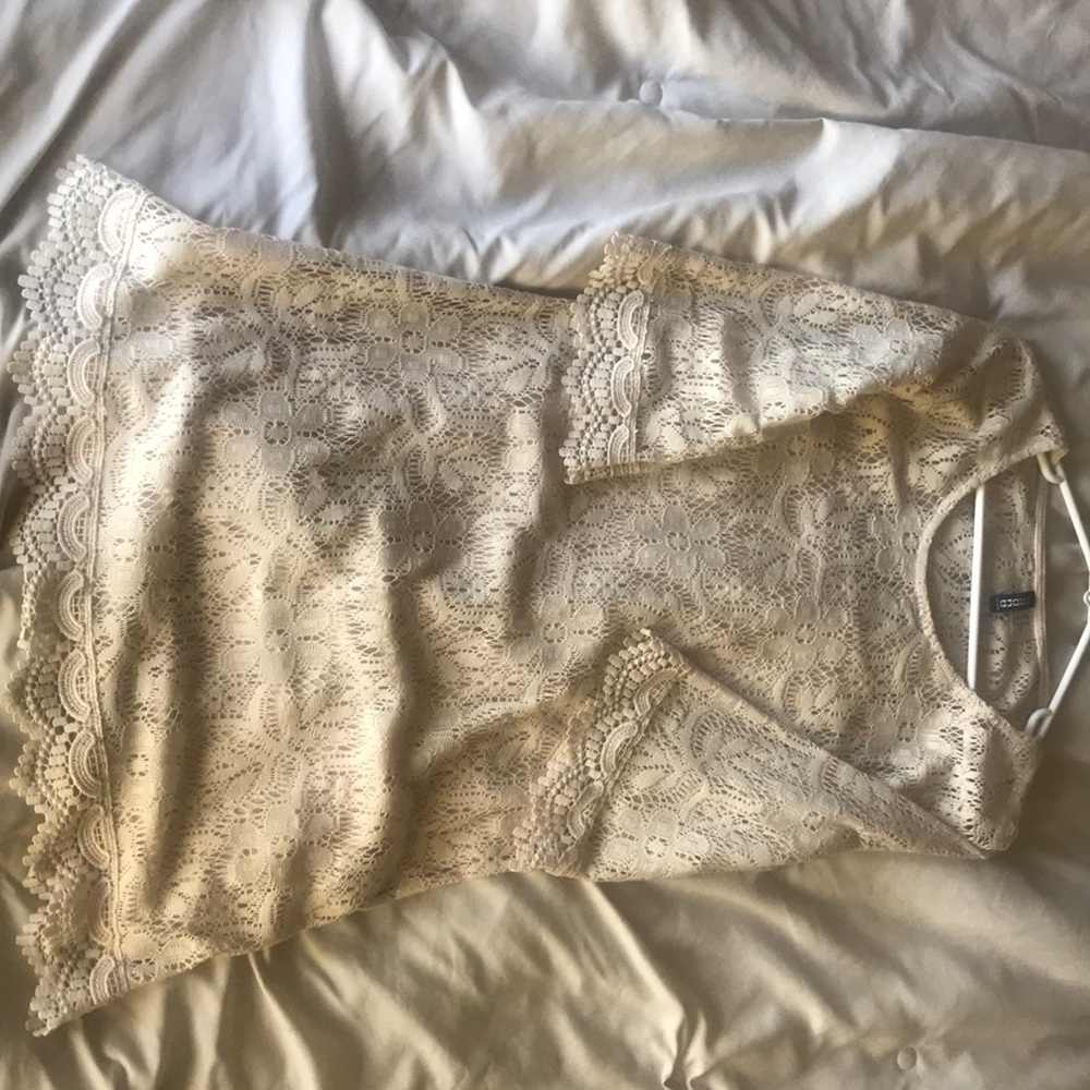 Lace 70s inspired dress with slip underneeth